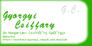 gyorgyi csiffary business card